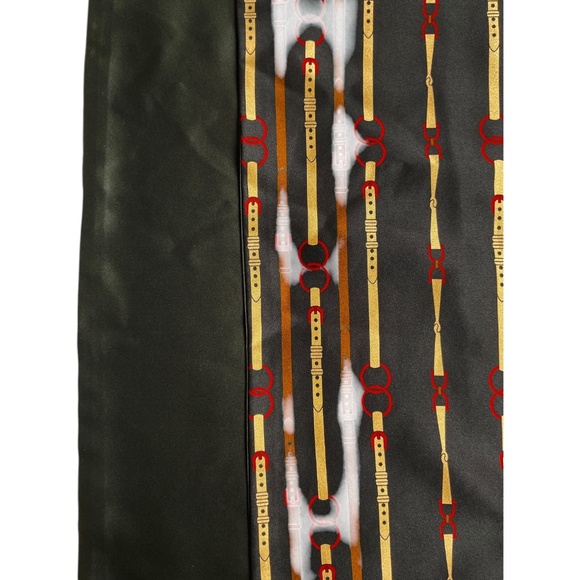 WINDSOR Black/Brown Chain Belt Silk LUXURY Unisex Scarf EUC - Picture 3 of 3